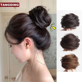 【COD Tangding】Natural Wig Circle Hair Accessories Fluffy Ancient Style Fake Hair Bag Lazy Man Ball Head Wigs