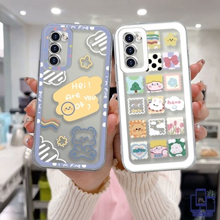 เคสใส Samsung A32 A52 A13 A13LITE A23 A12 A03 A51 A03S   S A50 A20S J7 Prime A02S A20 A50S    A30S A52S A30 M12 M01S  ลายการ์ตูนหมีหน้ายิ้มน่ารัก เคสโทรศัพท์