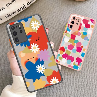 Samsung Galaxy Note 20 Ultra Note10 A30 A50 A20 A70 A50S A10 Flower Bear Casing Accurate Protective Hard Scrub Cover Phone Case เคสโทรศัพท์ เคสซิลิโคน