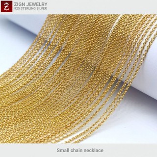 Zign Jewelry สร้อยอิตาลี่ NSY0021 (ITALY 925) 18K Plate สีทอง 18K ลายโซ่เล็กปรับระดับ