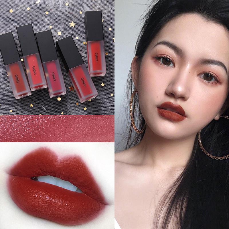 ลิปสติกลิปกลอส gella  s Lip Glaze Matte Velvet ติดทนนาน