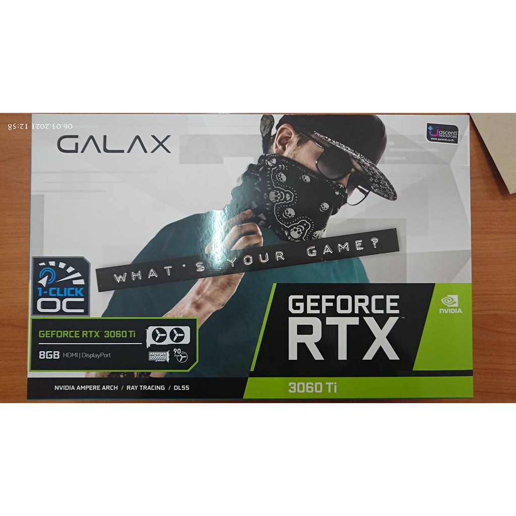 GALAX GeForce RTX 3060 Ti (1-Click OC) ของใหม่มือ 1 ประกันเต็ม 3 ปี