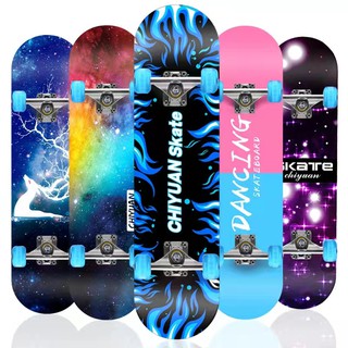 สเก็ตบอร์ด Skateboards ขนาด80*20*10cm สเก็ตยอร์ล้อมีไฟ ล้อPUกระพริบ ผู้เริ่มต้นเล่น-มืออาชีพ ของแท้ 100%