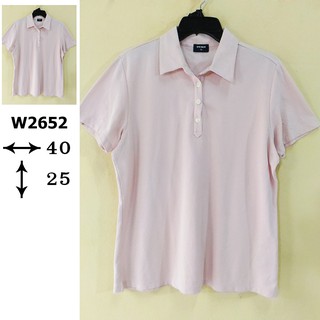 ??? เสื้อมือสอง??W2652 เสื้อโปโลแขนสั้น เสื้อผ้า JAPAN S930