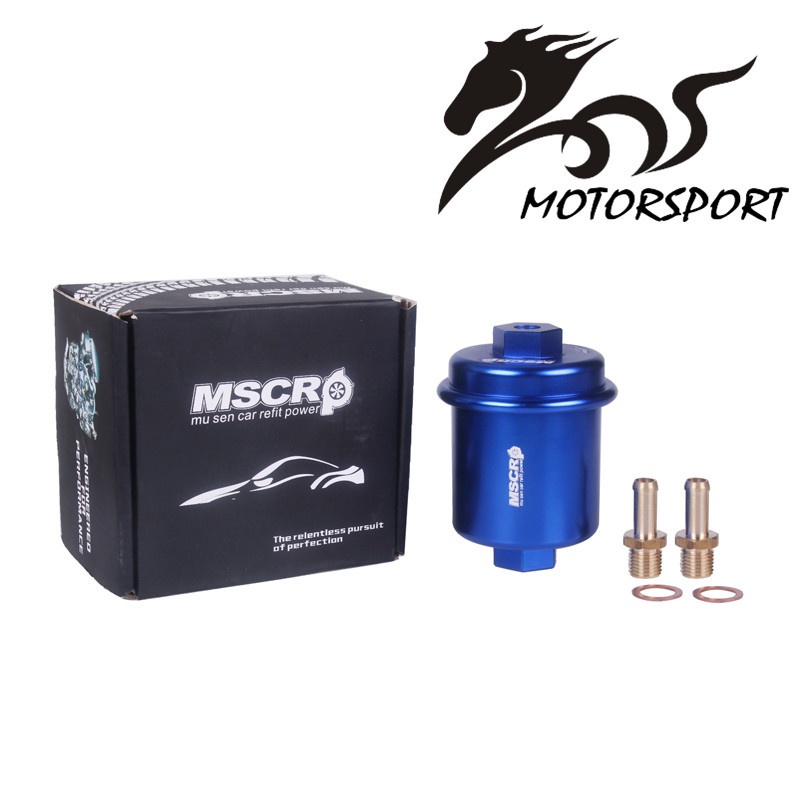 Sport Universal Jdm Blue Aluminium High Flow Performance Fuel Filter Washable