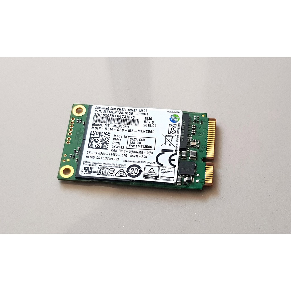 SSD 128GB ชนิด MSATA Sumsung มือสอง รุ่น PM871 ใส่ PC Mac Notebook Ultrabook Tablet