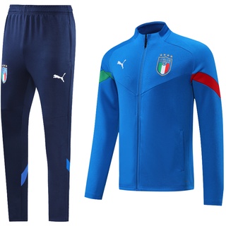 พร้อมส่ง 2022 23 Italy World Cup เสื้อแจ็กเก็ตยาว มีซิป สีฟ้า