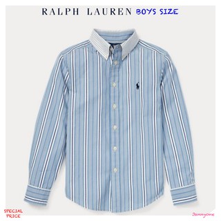 RALPH LAUREN STRIPED COTTON POPLIN SHIRT (BOYS SIZE 8-20 YEARS)