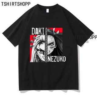 เสื้อยืดครอปเสื้อยืดแขนสั้นลําลอง ผ้าฝ้าย พิมพ์ลาย Nezuko Daki Kimetsu No Yaiba แฟชั่นสําหรับผู้ชายS-5XL