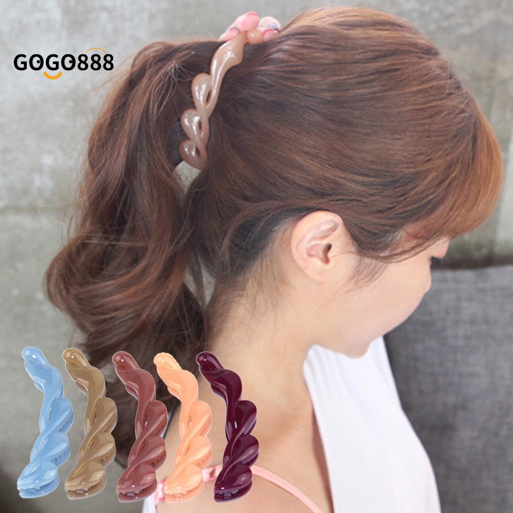 Gogo888 Candy Color Twisted Banana Hair Clip Ponytail Holder