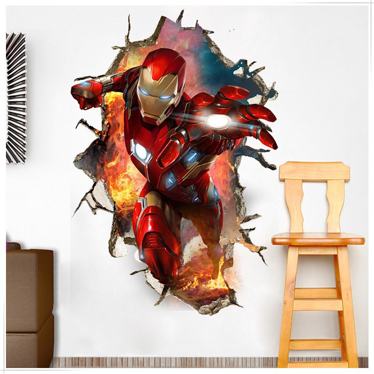 IRON MAN รูปลอกติดผนัง ขนาดใหญ่ 60 x 90 ซม. - สติ๊กเกอร์ IRON MAN สําหรับตกแต่งบ้าน