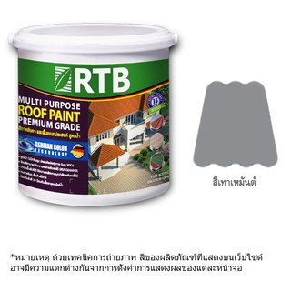 สีทาหลังคา RTB เบอร์ R582 สีเทาเหมันต์ 1 แกลลอน สีทากระเบื้องหลังคาและพื้นอเนกประสงค์เกรดพรีเมียม ผลิตจากอะคริลิกแท้ 100