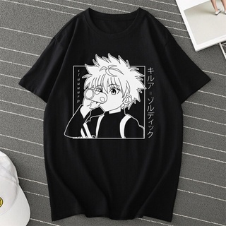 เสื้อยืดคอกลม ผ้าฝ้าย 100% แบบนิ่ม พิมพ์ลายอนิเมะ Kawaii Hunter X Hunter ua Zoldyck สําหรับผู้ชาย และผู้หญิงSize S-5XL