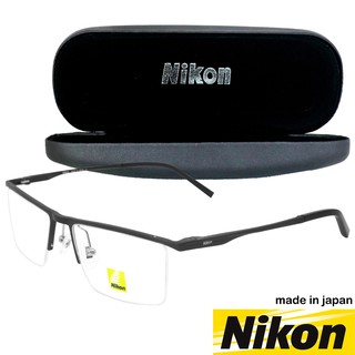 Nikon แว่นตา รุ่น 9006 C-1 ดำ กรอบเซาะร่อง ขาสปริง วัสดุ สแตนเลส สตีล กรอบแว่นตา frame Eyewear Top Glasses made in Japan