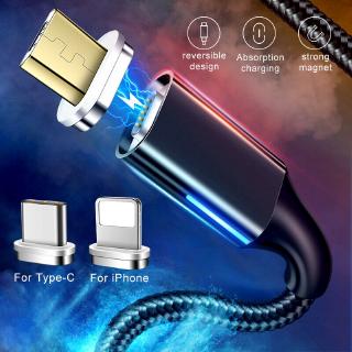 ♢[Ready stock/cod]♢ สายชาร์จแม่เหล็ก Micro USB สำหรับ iPhone Samsung