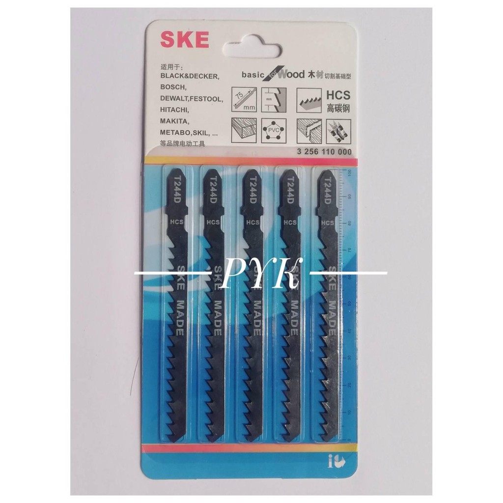 Jig Saw Blade Set ใบเลื่อยจิ๊กซอ งานไม้ เซ็ต 5 ชิ้น T244D