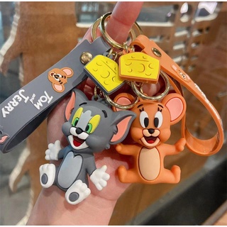 พวงกุญแจ PVC รูปการ์ตูนอนิเมะ Tom and Jerry ของขวัญวันเกิด ของเล่นสําหรับเด็ก