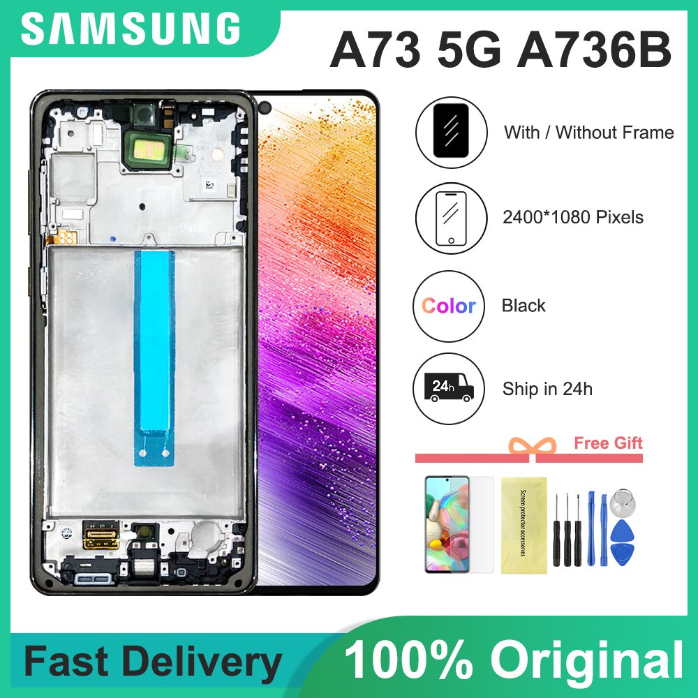 ใหม่ ของแท้ 100% หน้าจอแสดงผลสัมผัสดิจิทัล LCD A73 5G สําหรับ Samsung Galaxy A73 5G SM-A736B SM-A736