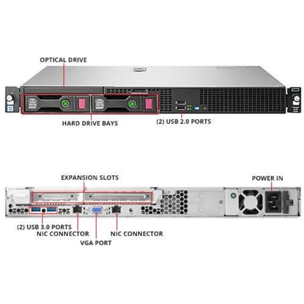 Server 1U Proliant DL20 Gen9 E3-1220/8GB/1TB(2)