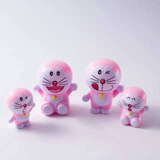 4ชิ้น/สีชมพูโดราเอมอนเค้กตกแต่งเครื่องประดับหุ่นยนต์แมวบินกริ๊งแมวอุปกรณ์เบเกอรี่เด็กโปรดการ์ตูนตกแต่งเค้ก
