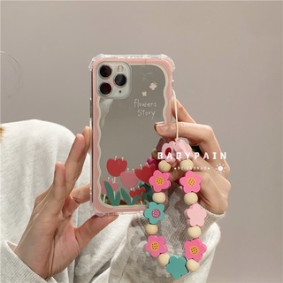 เคสโทรศัพท์มือถือ ลายดอกทิวลิป สีชมพูอ่อน สําหรับ Iphone 13promax 12 11x