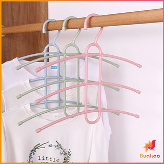 BUAKAO ไม้แขวนเสื้อ ก้างปลา ไม้แขวน 3 ชั้น  Portable Hanger