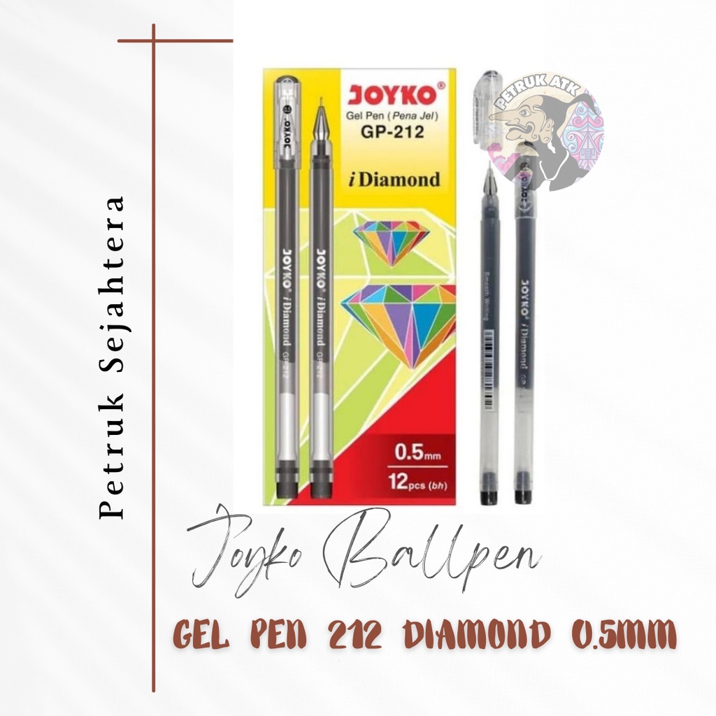 [ชิ้น] JOYKO GP-212 IDIAMOND 0.5MM ปากกาเจลสีดํา
