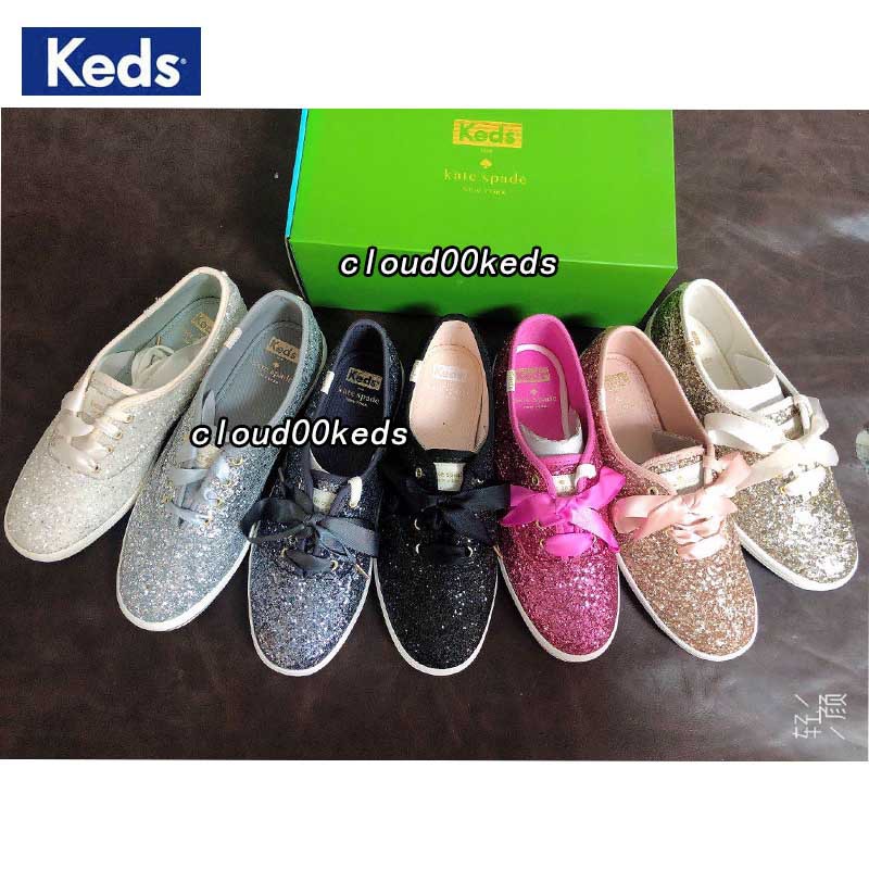 Keds x kate spade glitter WF52991 CHAMPION ROSE GOLD รองเท้าผ้าใบ