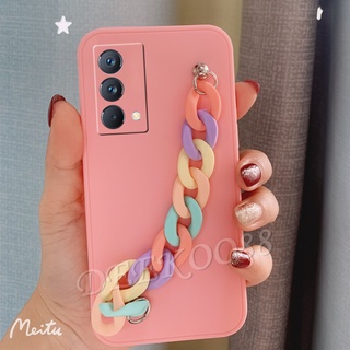 เคสโทรศัพท์มือถือซิลิโคน TPU แบบนิ่ม สีรุ้ง มีสายคล้อง สําหรับ Realme GT Master Edition C21Y C21 C20 C11 2021 8 8Pro 4G 5G Realme GT ME Realme8 Realme8 Pro