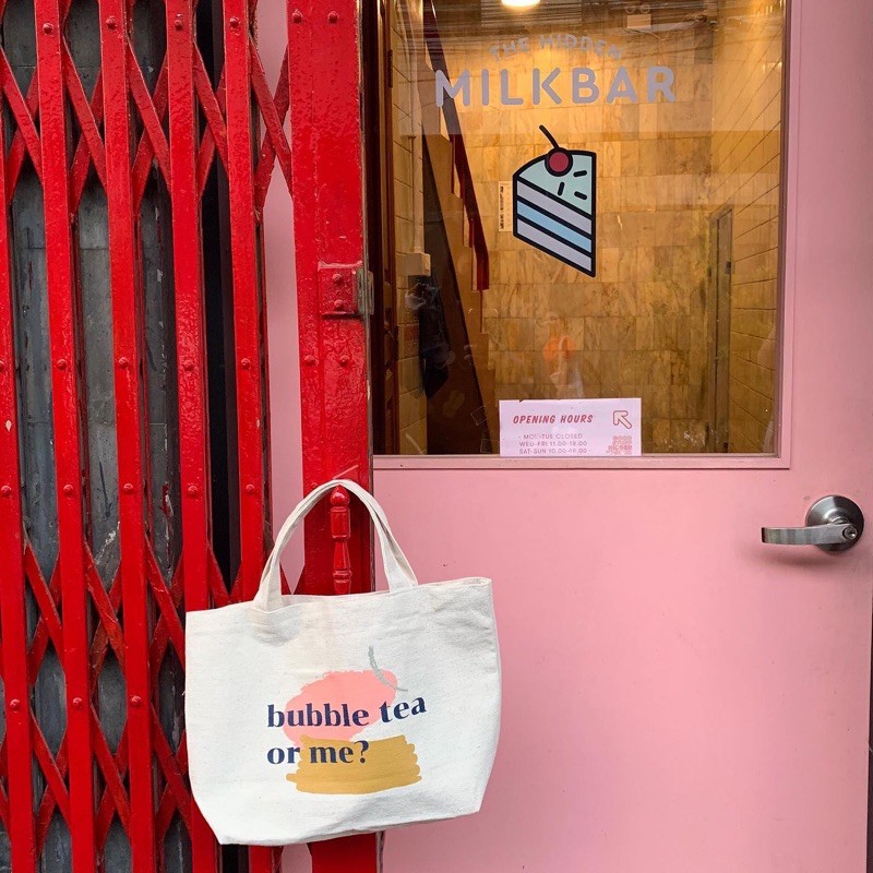 Bubble tea or me? Totebag