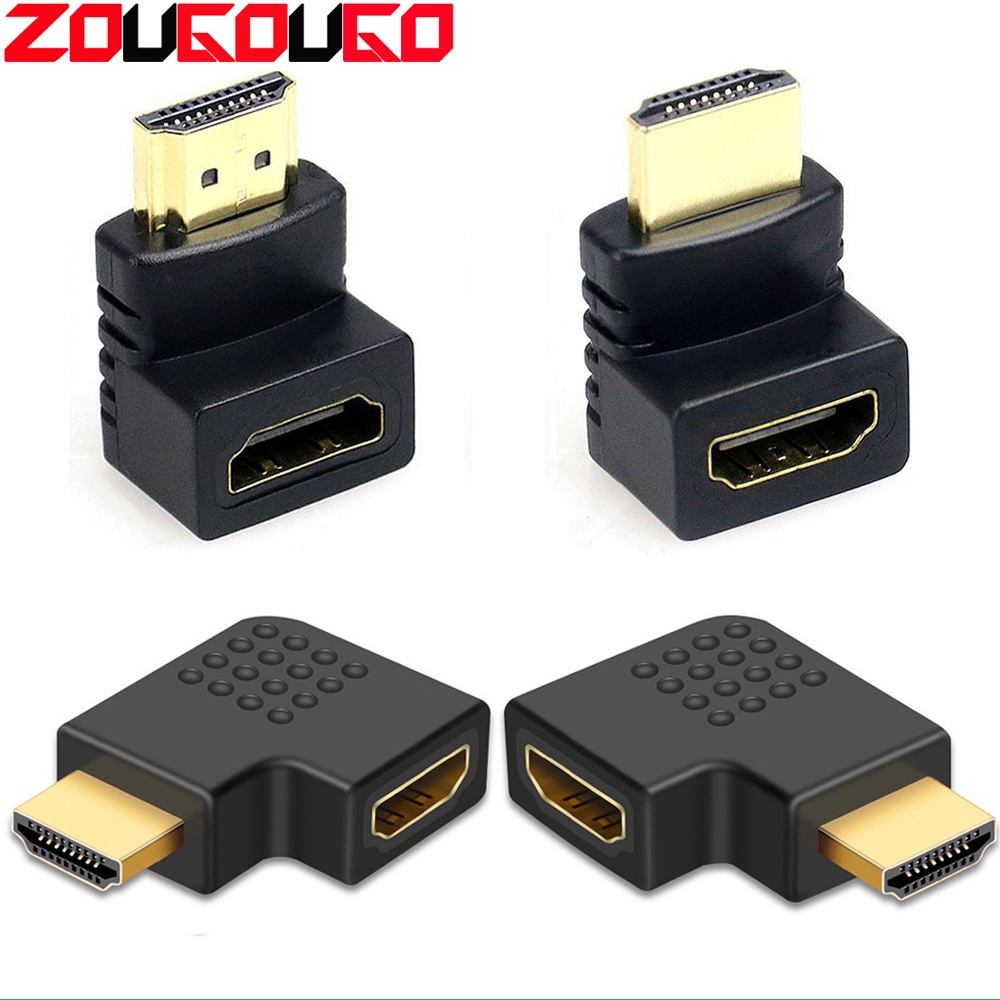 (ซ้าย ขวา ขึ้น ลง) อะแดปเตอร์ HDMI 90 องศา มุมขวา 270 องศา 4K HDMI ตัวผู้ เป็นตัวเมีย สําหรับตัวแปลง HDTV PS4 HDMI
