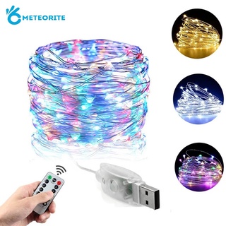 สายไฟ LED รูปดาวกระพริบตา หลากสี พร้อมรีโมตคอนโทรล เสียบ USB สําหรับตกแต่งห้องนอน ห้องนั่งเล่น ปาร์ตี้ เทศกาล