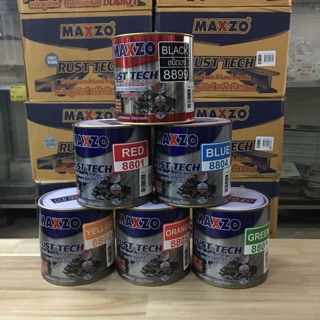 Maxzo Rust Tech สีรองพื้นและทับหน้าเหล็ก กัลวาไนส์ 2 in 1 สีรองพื้นกันสนิม ทาไม้เทียม,แสตนเลส,สังกะสีได้ ขนาด 0.946 ลิตร