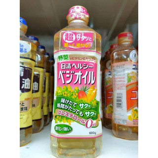 น้ำมันคาโนล่า NISSHIN CANOLA OIL &amp; Corn OIL นำเข้าจากญี่ปุ่น 600ml.