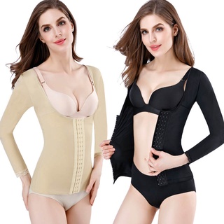 Fairy &amp; Magic Breathable Shapewear แขนยาวปรับ Body Shaping เอว Slimming TRAINER สำหรับผู้หญิง (สีผิว)