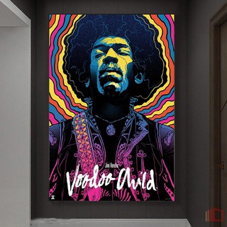 Rock And Roll Super Star Hendrix เพลงโปสเตอร์พิมพ์ภาพ Graffiti Wall Art ผ้าใบตกแต่ง Unframed