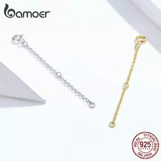 Bamoer สร้อยคอเงินแท้ 925 แบบต่อขยาย สําหรับทําเครื่องประดับ