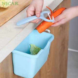 NJCAR I008 ถังขยะ ถังขยะแขวนกับขอบลิ้นชัก ขอบประตู ติดประตูตู้ครัว กล่องใส่ขยะ แบบมีที่เกี่ยวหลังบานพับ