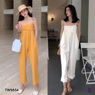 TW:280บาท​ Jumpsuit จั้มสูทสายเดี่ยวผ้าคอมพ์