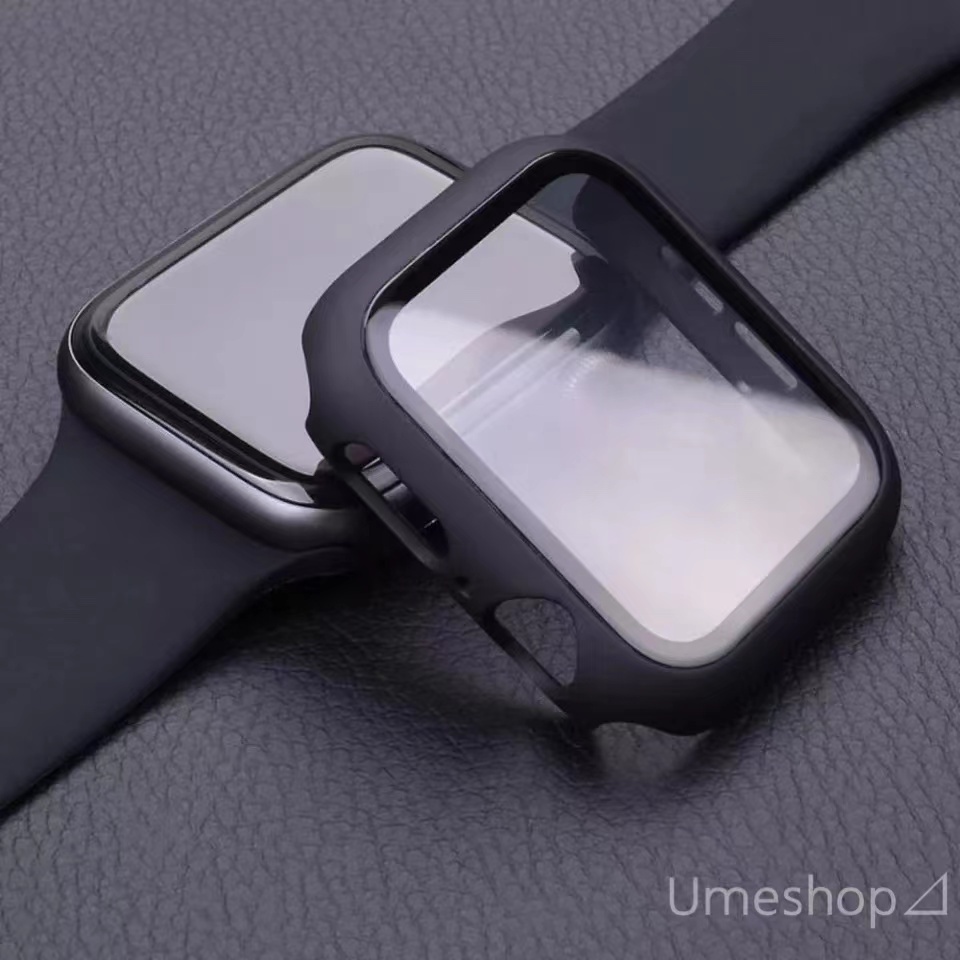เคส watch 8 7  6 SE 5 case smart  watch + ฟิลม์กระจกในตัว เคสกระจก ขนาด41mm  45mm เคสสำหรับแอปเปิ้ลวอช เคสกระจก