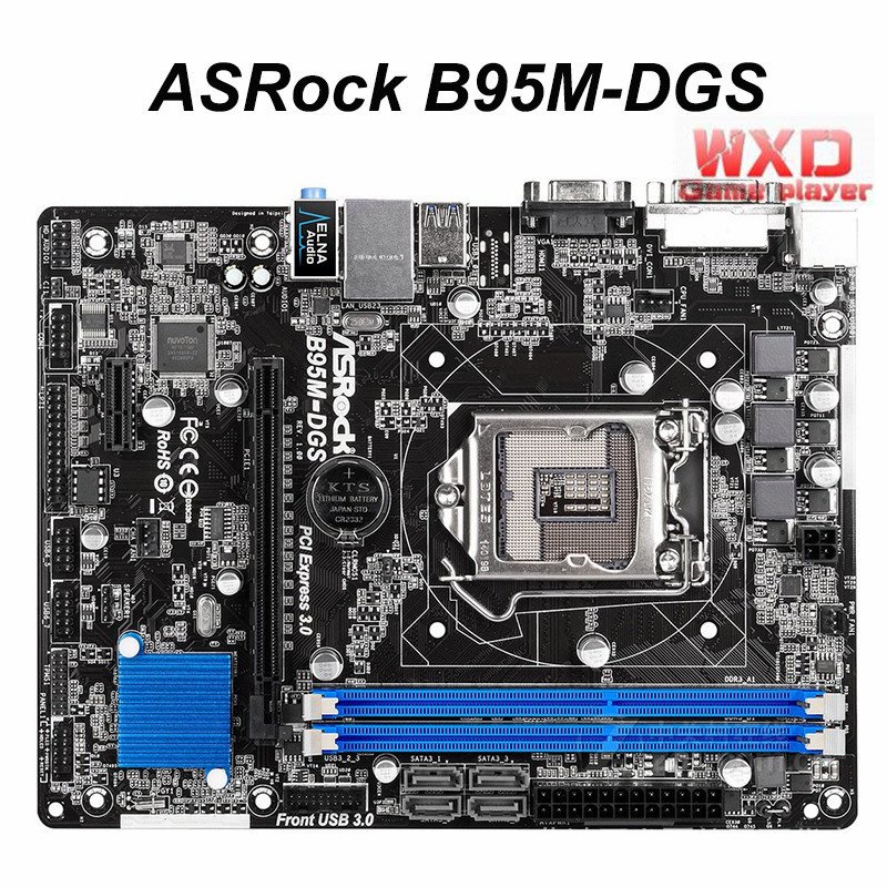 Asrock การ์ดแม่ B95M-DGS LGA1150 Core i7 i5 i3 DDR3 PCI-E 3.0 mx-16 GB USB3.0 SATA3 ของแท้ 100% Micro ATX คอมพิวเตอร์ตั้งโต๊ะ มือสอง ZN1B 8FW6 #3
