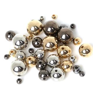 ลูกปัดโลหะ CCB ชุบทอง ทรงกลม ขนาด 4 6 8 10 12 มม. สําหรับทํา…