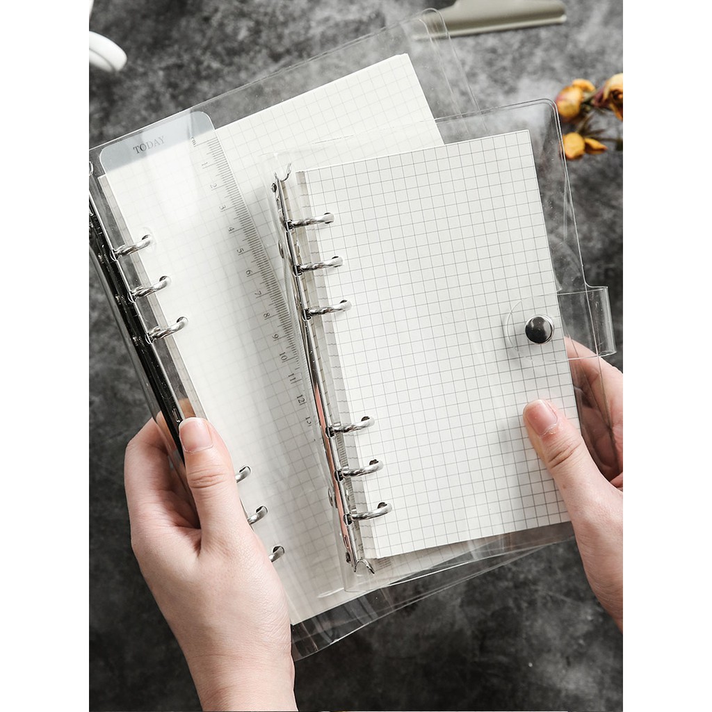 Planner ปกสีใส ขนาด A5 และ A6  DIY PLANNER แพลนเนอร์สีใส รุ่น 6 ห่วง สมุดบันทึกไดอารี่ planner2026