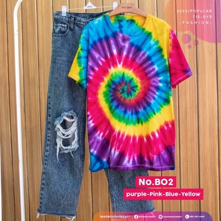 เสื้อมัดย้อม เสื้อยืด มัดย้อม งานผลิตมือทีละตัว งานจริงสีสดสวยมากค่ะ Tie-Dye Cotton 100%   Handmade T-Shirt