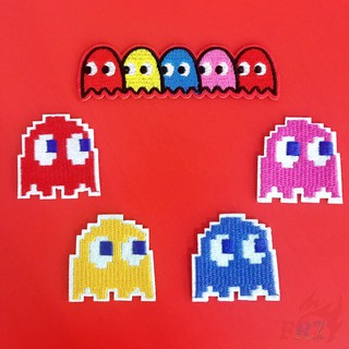 แผ่นแพทช์รูป pac - man สําหรับเย็บปักตกแต่งเสื้อผ้า 1 ชิ้น