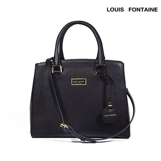 LOUIS FONTAINE กระเป๋าถือพร้อมสายสะพายยาว รุ่น KELLY - สีดำ ( LFH6243BL )