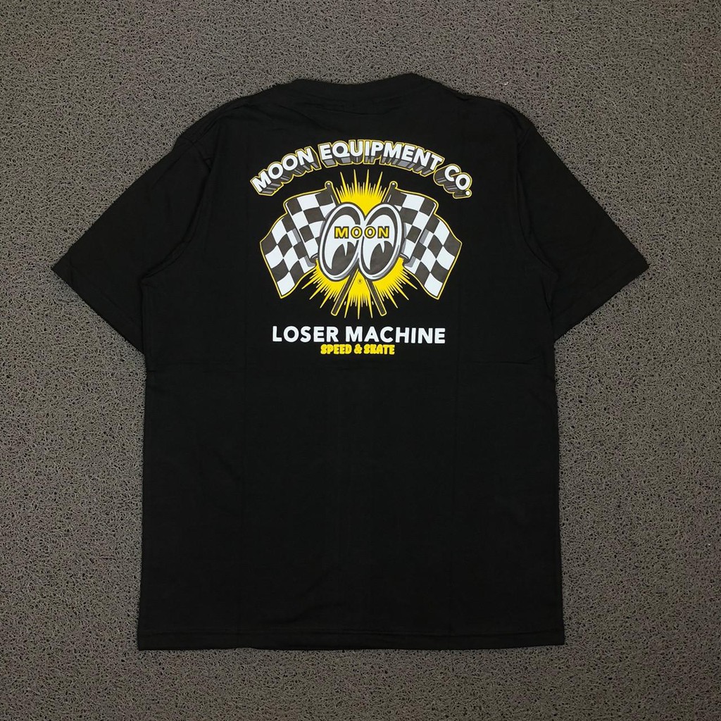 เสื้อยืดลายกราฟฟิก Mooneyes Loser Machine สีดํา MiWk