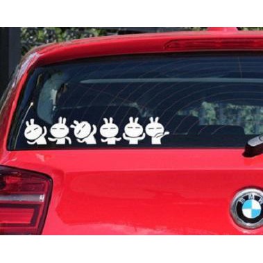 สติ๊กเกอร์ติดกระจกหลังครอบครัว Tuzki