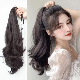 แฮร์พีชหางม้า สไตล์เกาหลี ลอนสวย เหมือนผมจริง มี3 สี ยาว 50 cm ติดง่าย มีเชือกผูกโบว์ได้ น่ารักมาก พร้อมส่งจากไทย