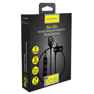 **ลด!!กระหน่ำ ถูกสุดๆ** หูฟัง บูลทูธ CLiPtec รุ่น BBE106 AIR-MIX WIRELESS BLUETOOTH MAGNETIC STEREO EARPHONE